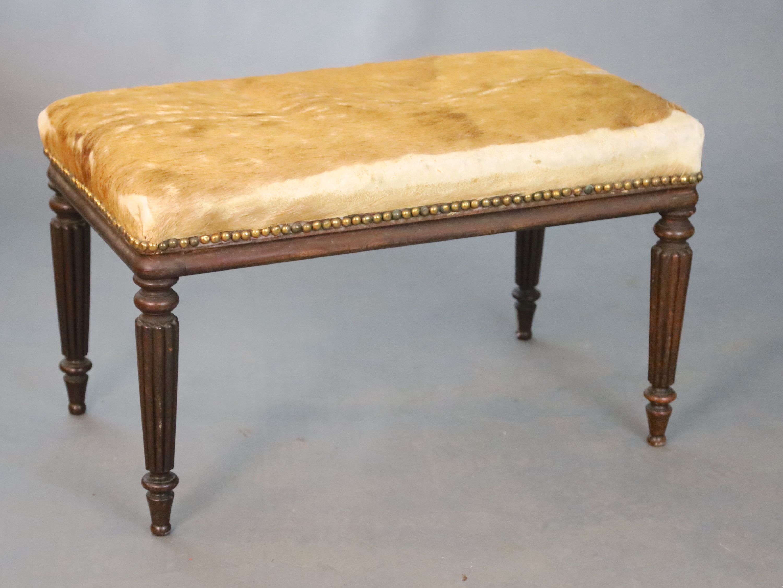 A Regency mahogany dressing stool, W.76cm D.43cm H.45.5cm